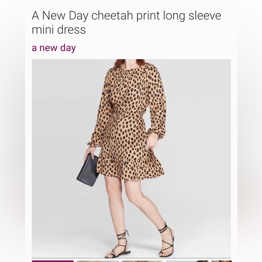 A New Day brand mini leopard dress with removable belt
